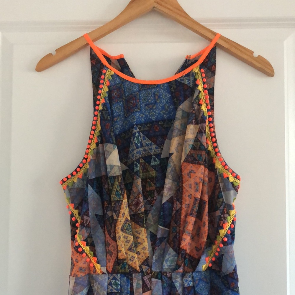 Multicolor Anthropologie floor length summer dress.